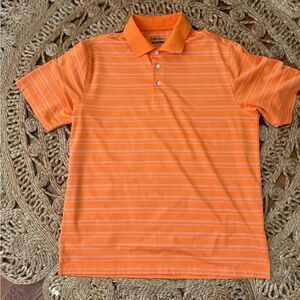 Walter Hagen Men's Orange Striped Polo Shirt